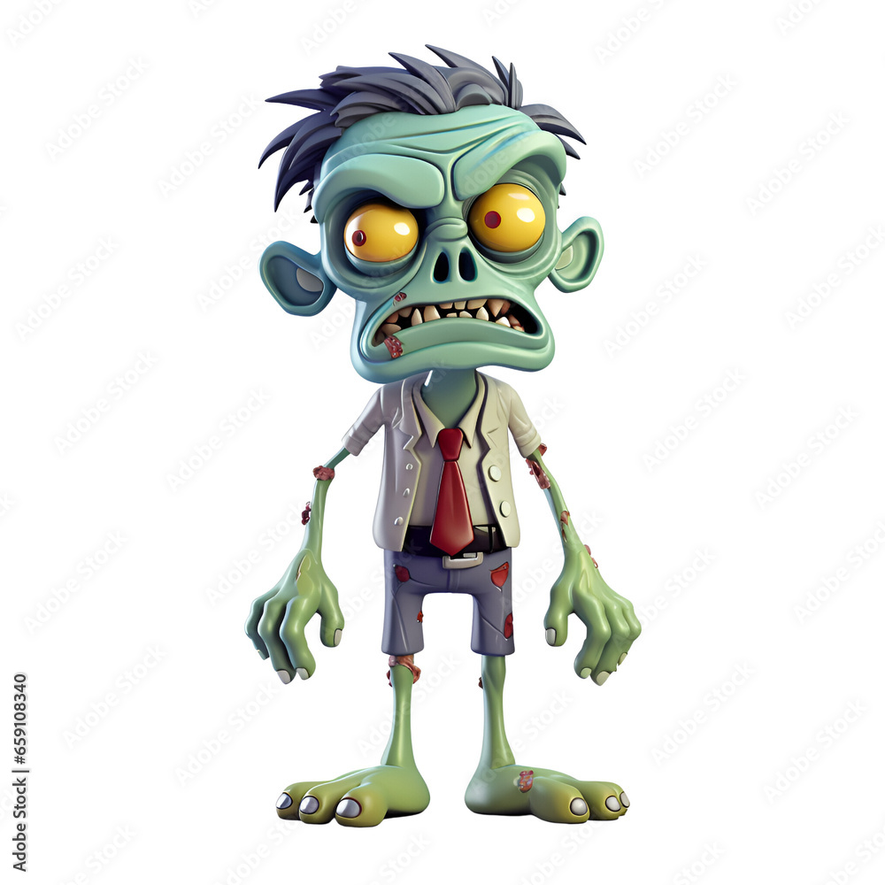 Cartoon Style Halloween Zombie Cartoon 3D Zombie No Background Applicable to Any Context Perfect for Print on Demand Merchandise Cartoon Style Halloween Zombie Cartoon 3D Zombie No Background Applicable to Any Context Perfect for Print on Demand Merchandise