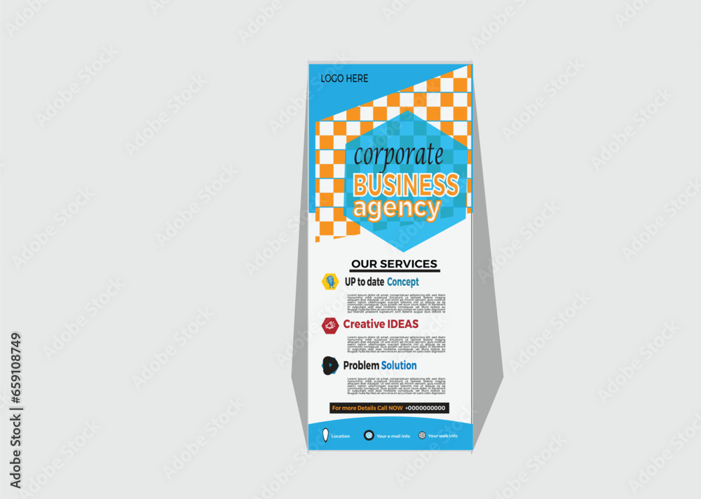 Creative Roll up banner design template. Creative Roll up banner design template.