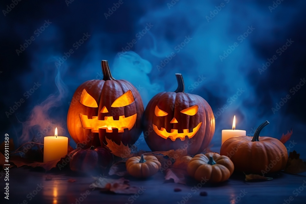 Halloween Pumpkin illustration made wit AI Generated Halloween Pumpkin illustration made wit AI Generated