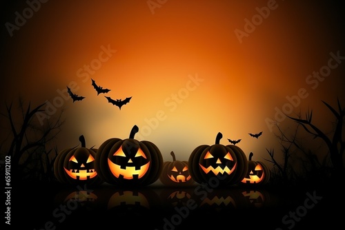Halloween Pumpkin illustration made wit AI Generated