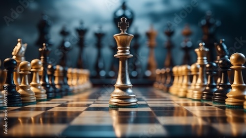 chess board game strategy management thinking crown and pawn chess leisure game competition challenge victory concept