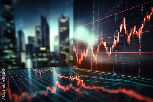 Chart trading on the stock exchange. Investments, trading, stocks.
