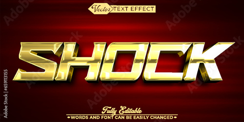 Shiny Yellow Shock Vector Editable Text Effect Template