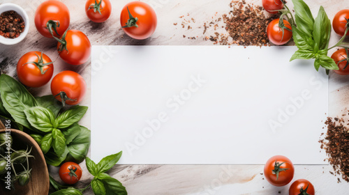 frame with vegetables
