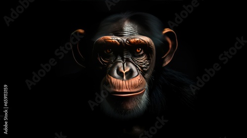 Monkey isolated on black © Fadil