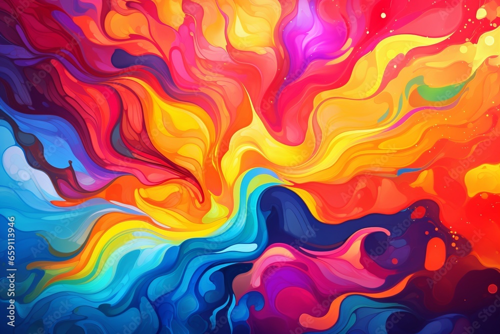 Abstract background. Liquid color explosion with vivid waves and swirls in a dynamic abstract presentation