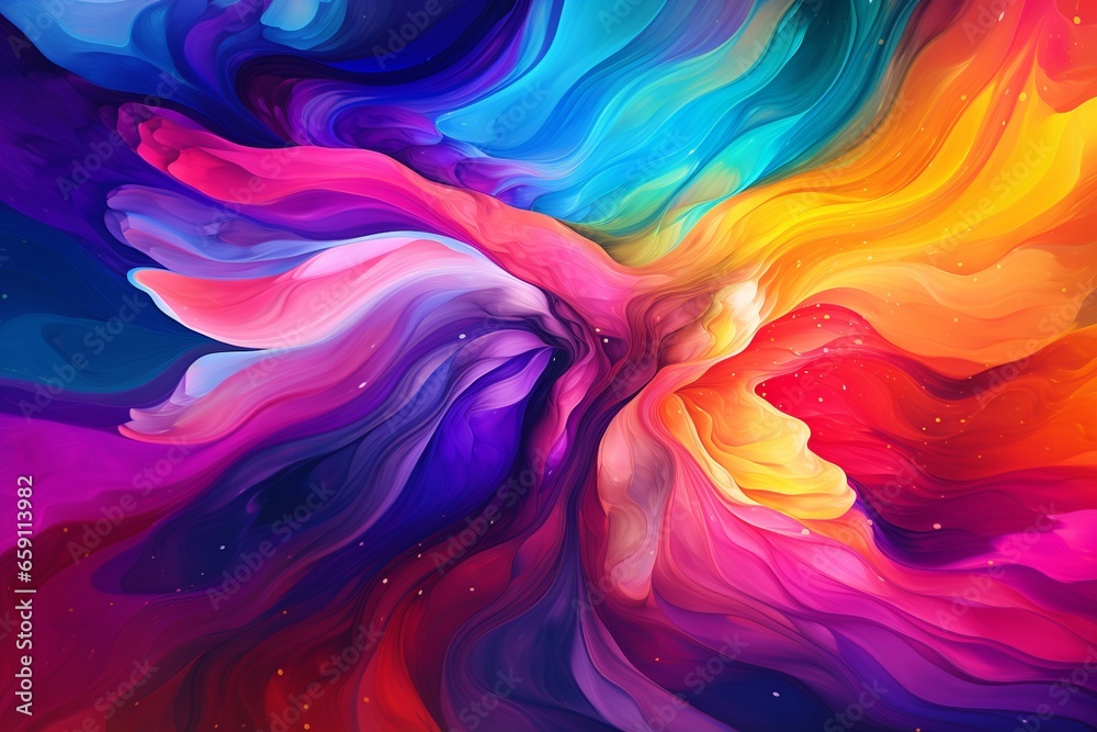 Abstract background. Explosion of colors emanating from a central point, resembling a vibrant abstract flower bloom