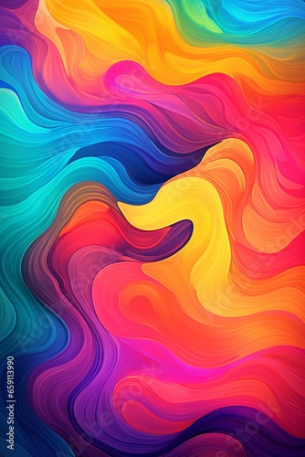 Abstract background. Swirling vibrant colors interweaving in a dynamic abstract dance of warm and cool tones