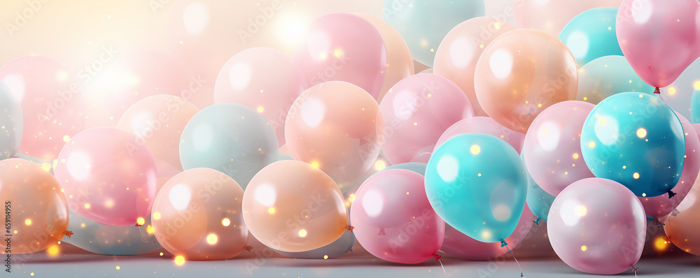 Balloons of Joy, Vibrant Festive Background for Celebrations, Birthdays, Parties, and New Year