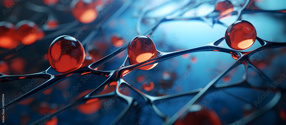Chaotic Red Spheres: Scattered Amidst a Blue and Red Background Chaotic Red Spheres: Scattered Amidst a Blue and Red Background