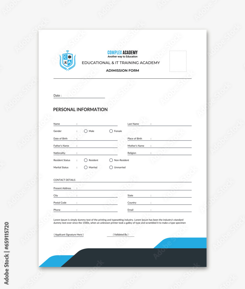 Vector vector admission form illustration of application form registration form