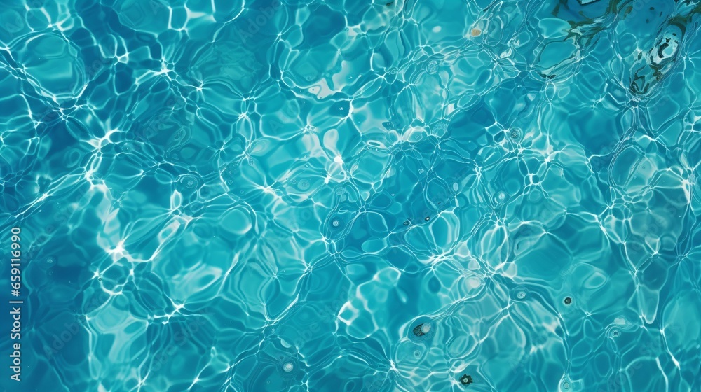 Arrière plan eau de piscine, avec effet de caustique, illustration graphique ia générative - obrazy, fototapety, plakaty 