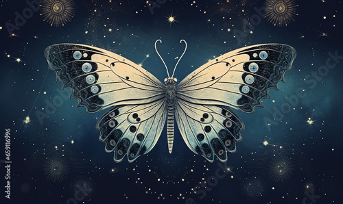 Buttterfly cosmic art background