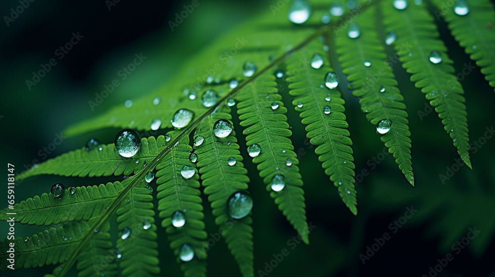 water drops on a tropical fern leaf water drops on a tropical fern leaf