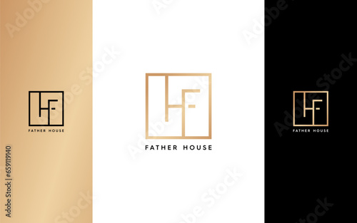 Leter HF modern logo vector