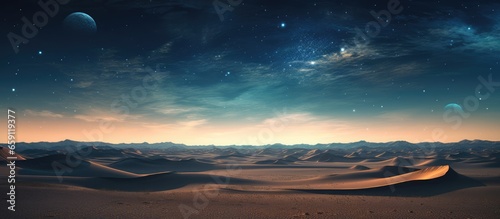 Desert dunes and stars in the night sky photo illustration photo
