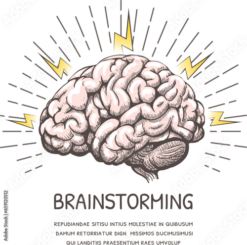 Hand drawn brainstorm retro poster