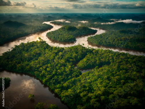 Cobertura Verdejante: Floresta Tropical Vista de Cima é uma Maravilha Natural photo