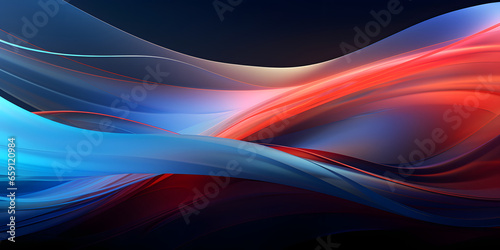 Chromatic Gradient Waves: Hyper-Detailed Abstract Art in Dark Crimson and Sky-Blue Background