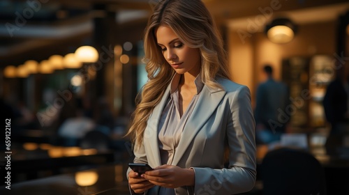businesswoman using smartphone 