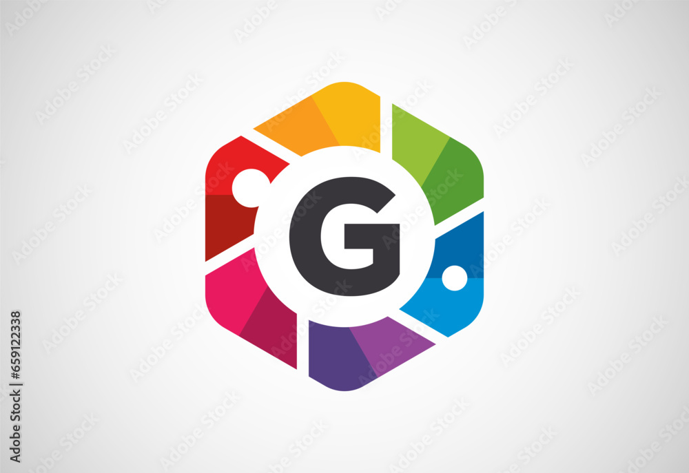 English alphabet G with camera shutter. Photo camera icon. Photography logo design vector template English alphabet G with camera shutter. Photo camera icon. Photography logo design vector template