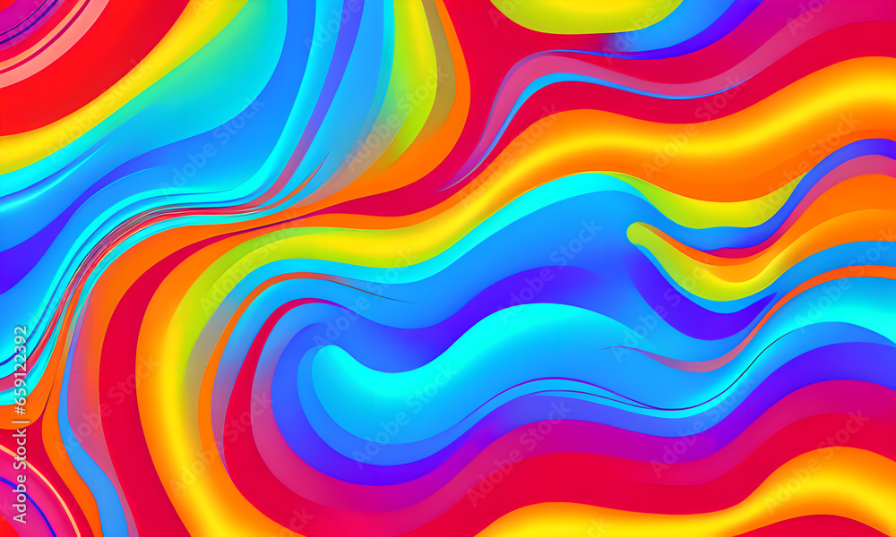 Abstract colorful neon background led artificial intelligence, bright colorful waves, modern futuristic texture, background canvas, generative AI