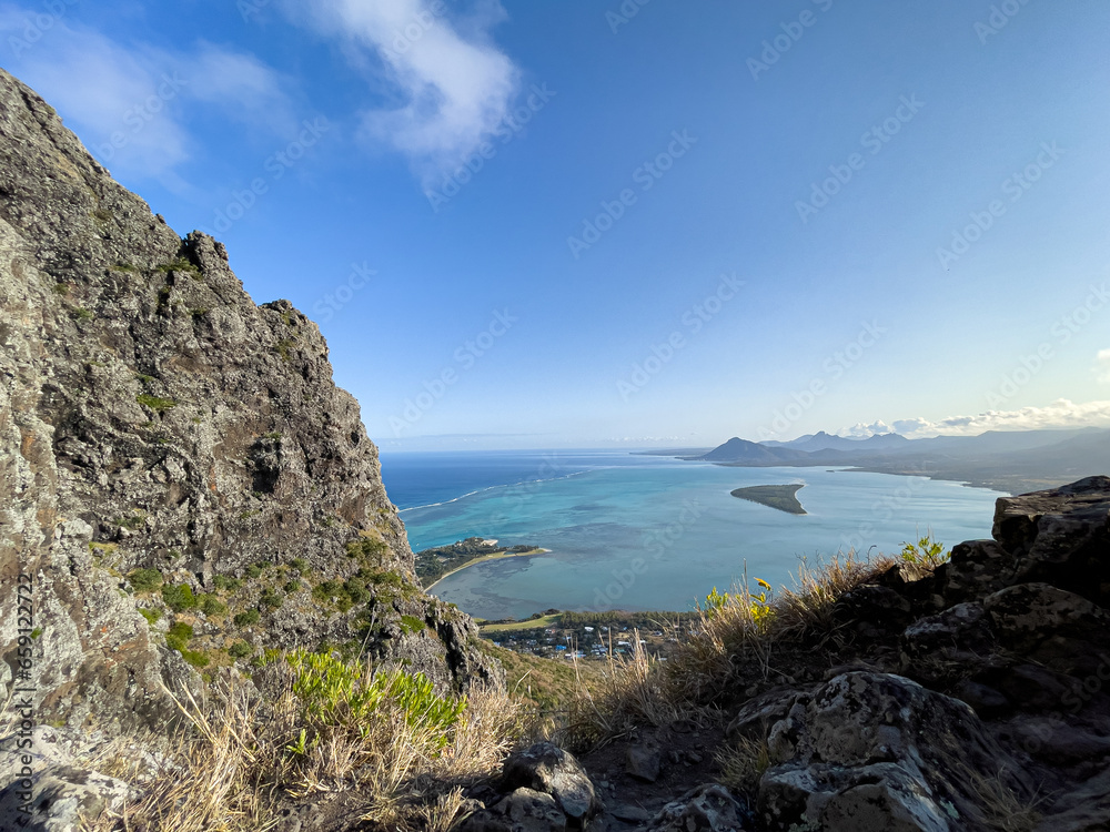 Le Morne Brabant Mountain, UNESCO World Heritage Site basaltic mountain with a summit of 556 metres, Mauritius