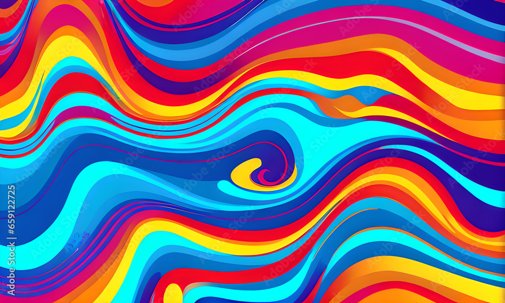 Abstract colorful neon background led artificial intelligence, bright colorful waves, modern futuristic texture, background canvas, generative AI