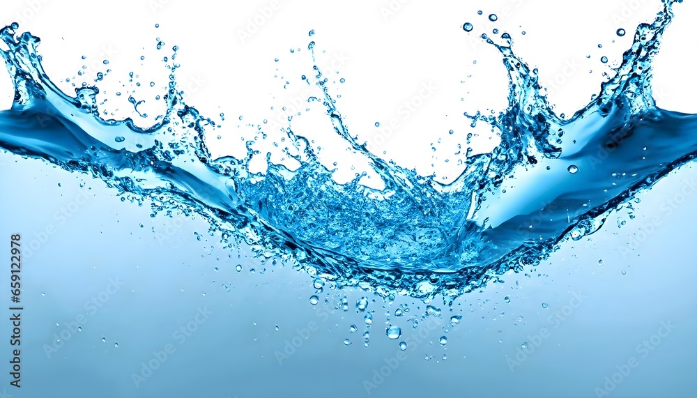 A blue water splash with a white background A blue water splash with a white background