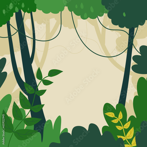 Vector Organic flat jungle background