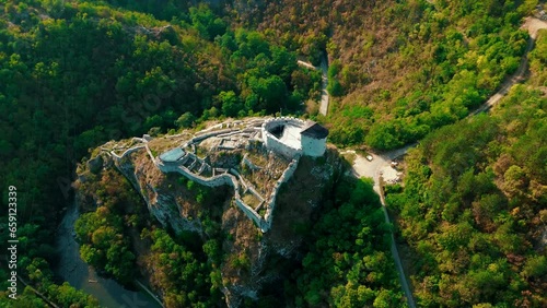 view from the top of a mountain, old town