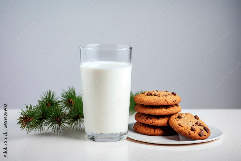 A treat for Santa Claus. Milk and cookies for St. Nicholas. A treat for Santa Claus. Milk and cookies for St. Nicholas.