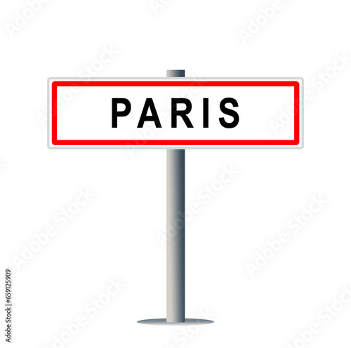 Illustration of the city entry for Paris on a white background