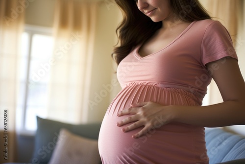 Pregnant Woman Embracing Her Belly