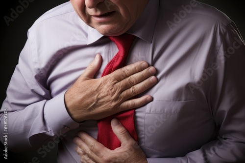 Person Clutching Chest with Heartache