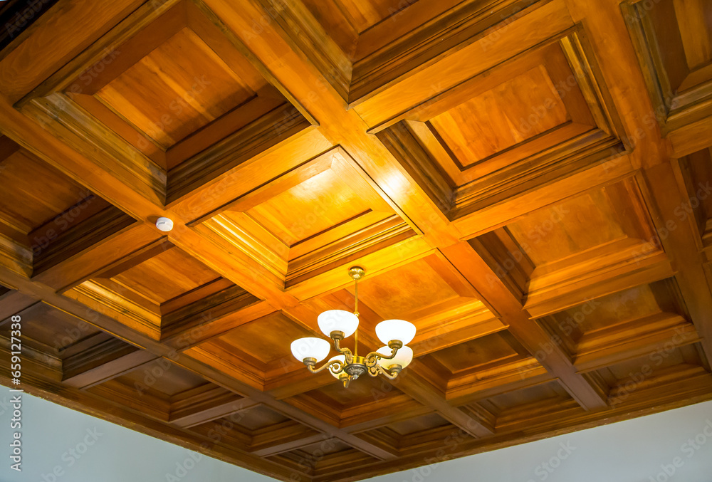 Sochi, Russia - February 12, 2023: Ceiling in the office, I.V.?s dacha Stalin, Sochi Sochi, Russia - February 12, 2023: Ceiling in the office, I.V.?s dacha Stalin, Sochi