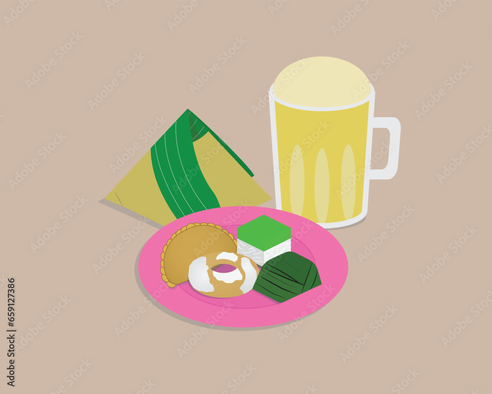 A vector of Malay breakfast menu consist of A vector of Malay breakfast menu consist of