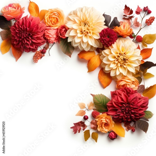 A Gorgeous Floral Border Background for Autumn Featuring