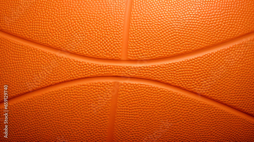 Macro photography showcasing the intricate texture and visible lines of a basketball, ideal for sports backgrounds, equipment features, or texture studies photo