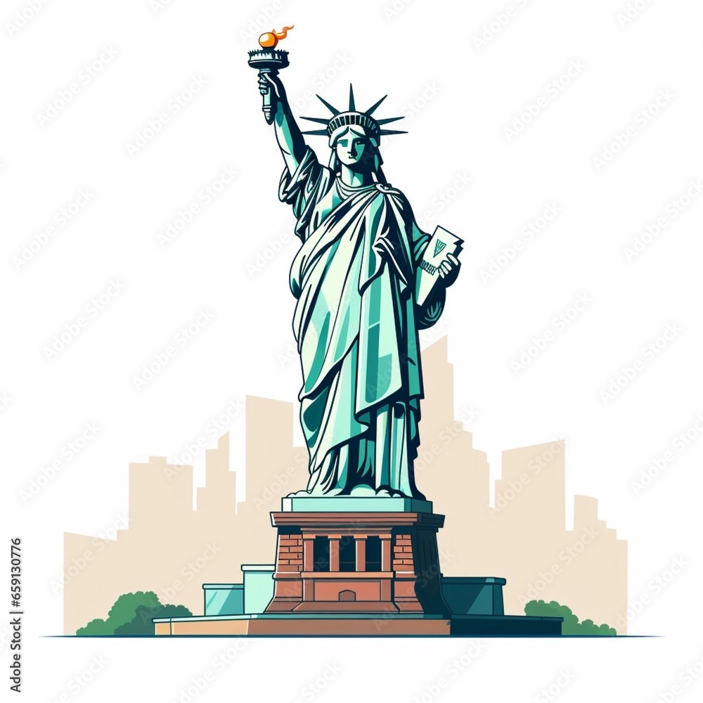 Obraz premium Illustration of the liberty statue, Ia generated