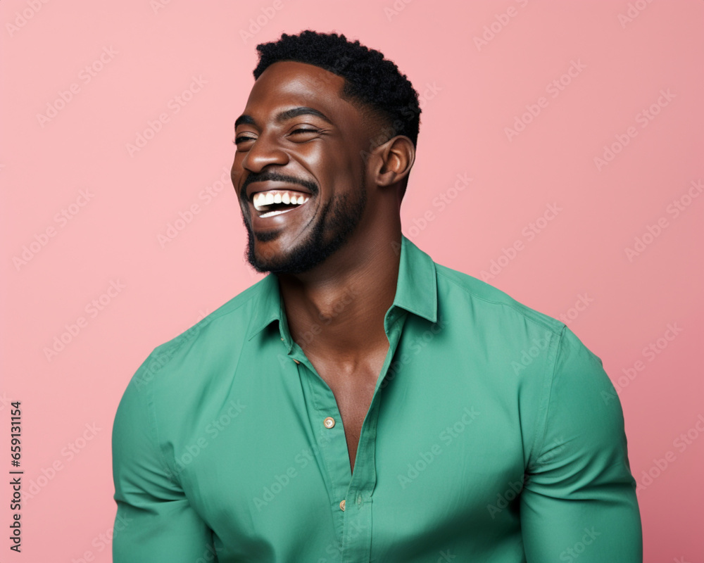 Portrait of Man with Charming and Cheerful Laughter Portrait of Man with Charming and Cheerful Laughter