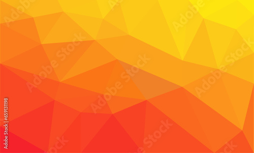 Abstract polygonal yellow orange low poly background with crystal mosaic pattern,Polygonal vector modern background.