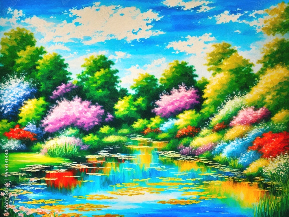 A Colorful Springtime Landscape