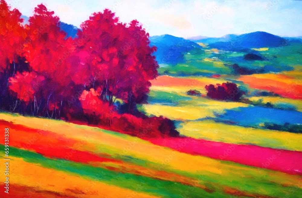 Wall Mural A Colorful Springtime Landscape