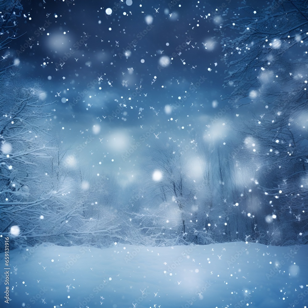Beautiful winter background with snowflakes flying around Beautiful winter background with snowflakes flying around