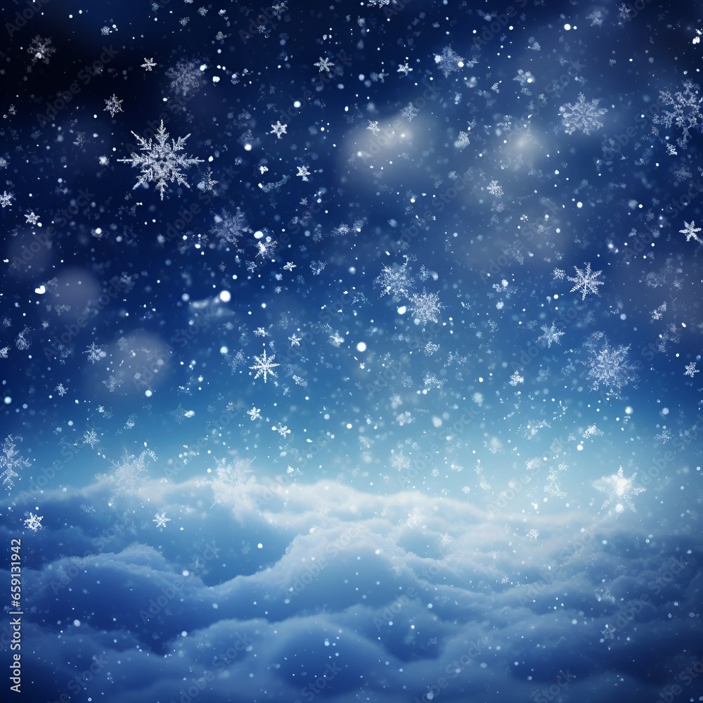 Beautiful winter background with snowflakes flying around Beautiful winter background with snowflakes flying around