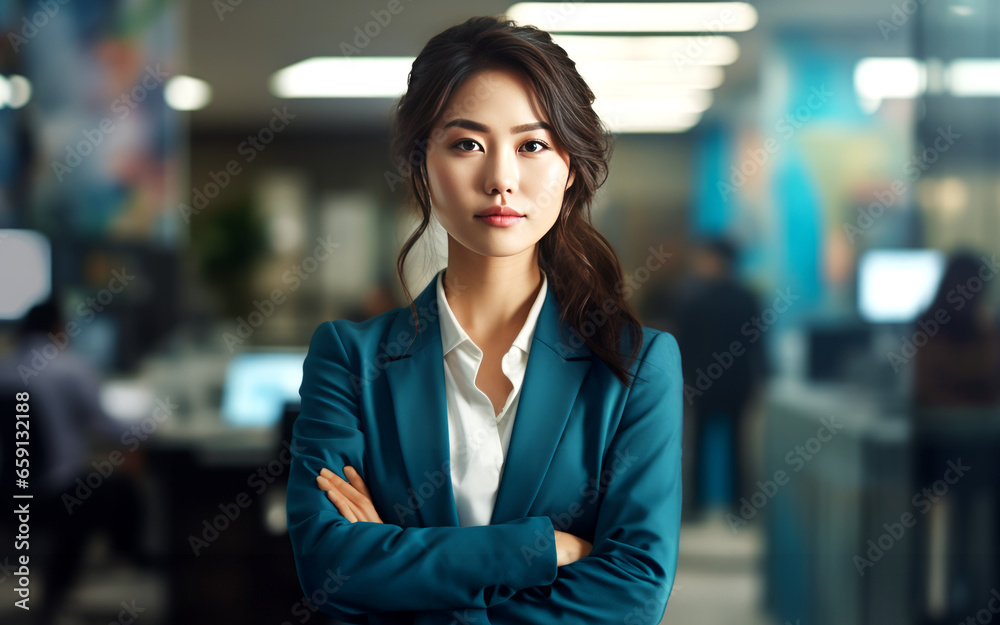 Young beautiful woman businessman in office. Concept of professional attractive woman at work, success, leadership, equal opportunities Young beautiful woman businessman in office. Concept of professional attractive woman at work, success, leadership, equal opportunities