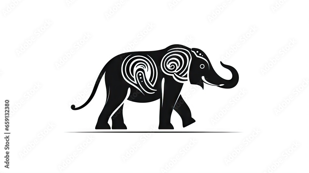 an elephant with a spiral design on it's back. generative ai an elephant with a spiral design on it's back. generative ai