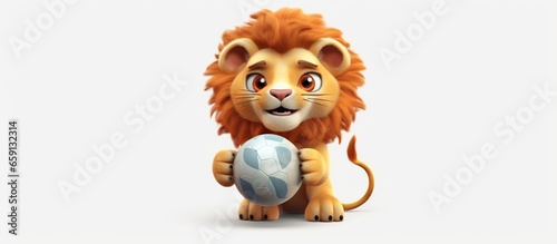 lion playing ball cute and cute cartoon animal