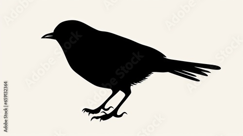  a black bird sitting on top of a white wall next to a window. generative ai
